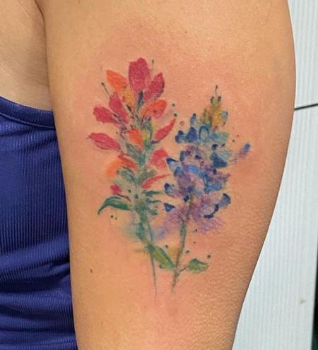 Tattoos - watercolor flowers  - 144591
